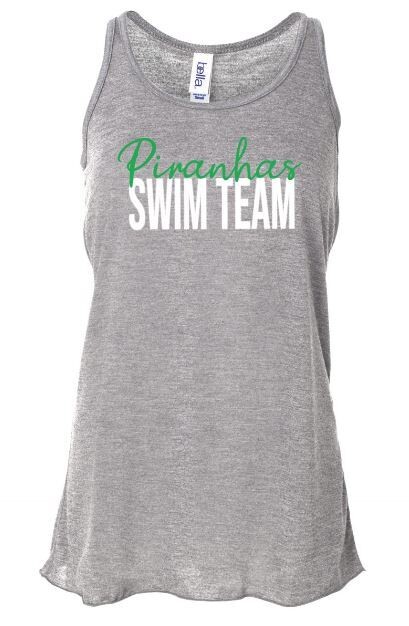 Ladies Bella + Canvas Piranhas Swim Team Flowy Tank