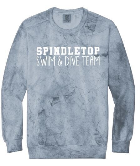 Spindletop Swim &amp; Dive Team Adult Comfort Colors Color Blast Crewneck Sweatshirt (SDD)