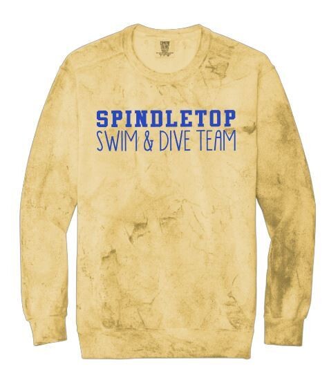 Spindletop Swim & Dive Team Adult Comfort Colors Color Blast Crewneck Sweatshirt (SDD)