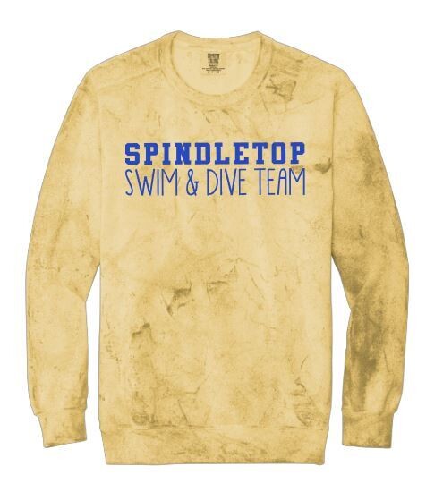 Spindletop Swim &amp; Dive Team Adult Comfort Colors Color Blast Crewneck Sweatshirt (SDD)