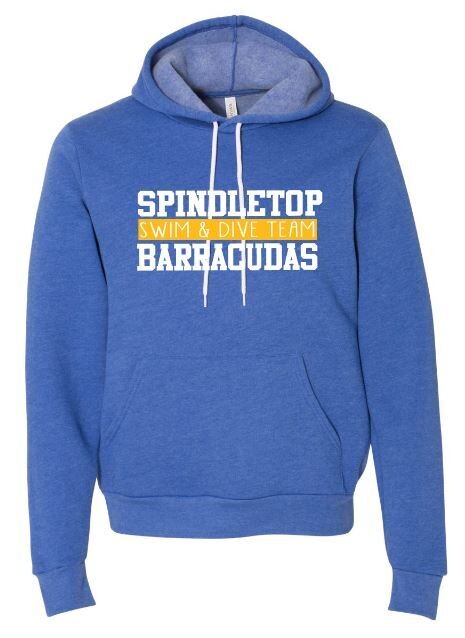 Spindletop Barracudas Swim &amp; Dive Team Bella + Canvas® Adult Sponge Fleece Hoodie (SSD)