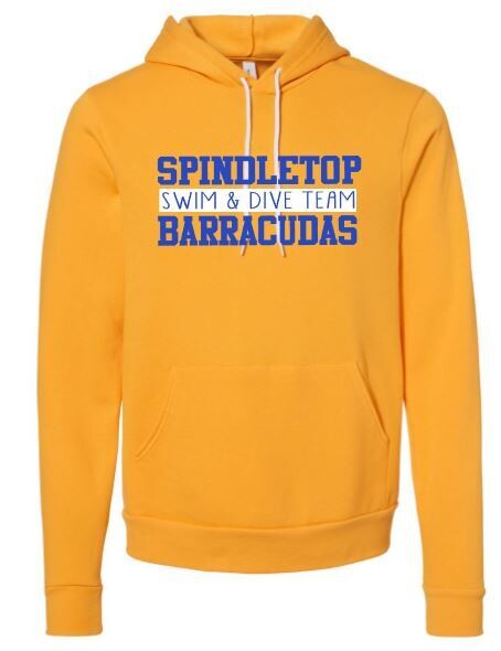 Spindletop Barracudas Swim &amp; Dive Team Bella + Canvas® Adult Sponge Fleece Hoodie (SSD)