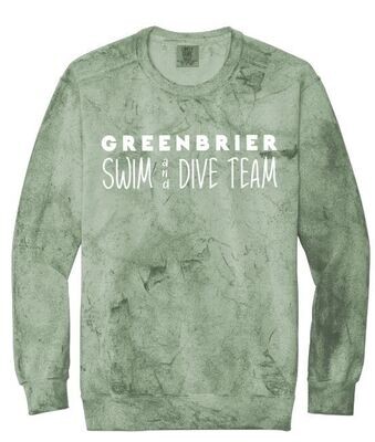 Greenbrier Swim & Dive Team Adult Comfort Colors Color Blast Crewneck Sweatshirt