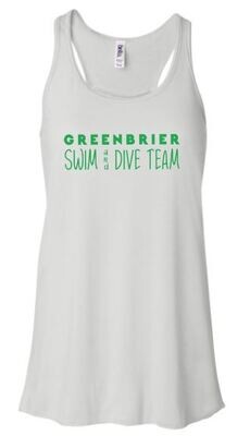 Ladies Bella + Canvas Greenbrier Swim & Dive Team Flowy Tank