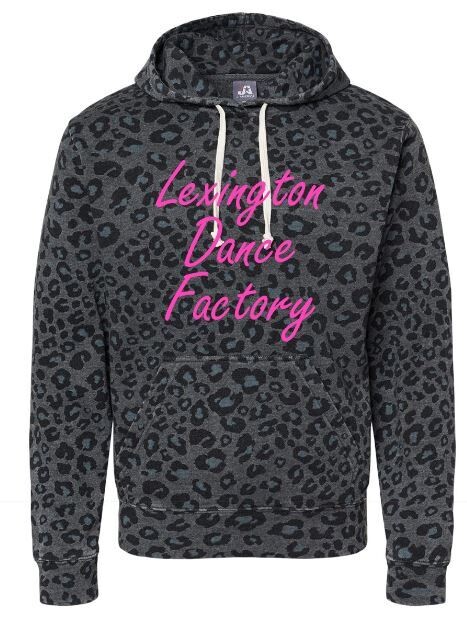 Adult Lexington Dance Factory Black Leopard Print Hoodie (LDF)