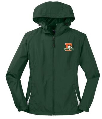 Ladies Sport-Tek® Colorblock Hooded Raglan Jacket with Embroidered Logo (FDDT)