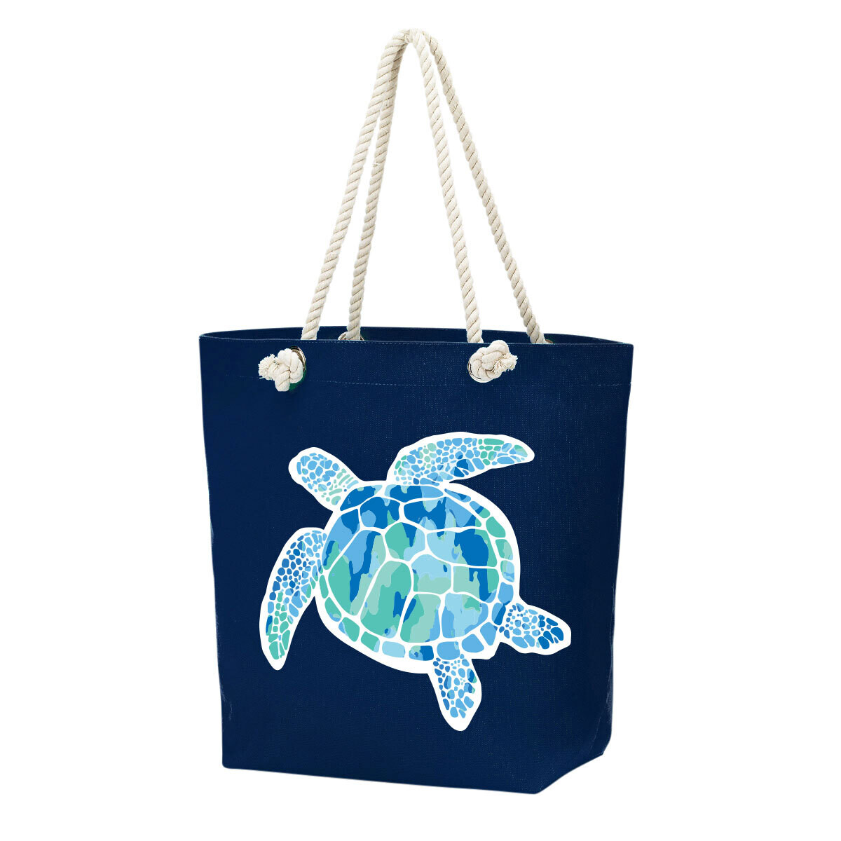 Turtle Castaway Navy Tote Bag
