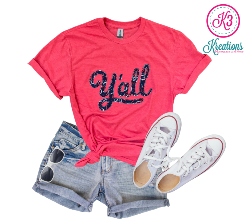 Adult Y&#39;all Patriotic Softstyle Tee