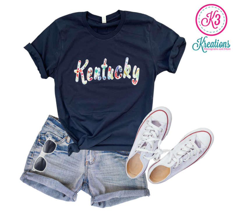 Adult Kentucky Embroidered Navy Short Sleeve Tee