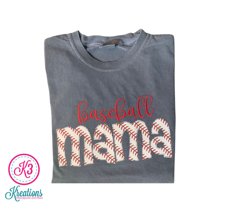 Adult Comfort Colors Baseball Mama Short Sleeve Tee