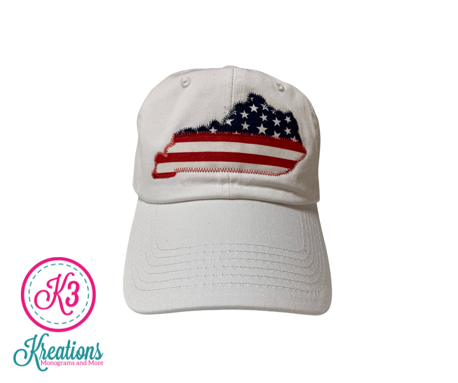 Kentucky State Stars & Stripes White Non-Distressed Cap