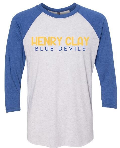 Henry Clay Blue Devils Triblend Three-Quarter Sleeve Raglan