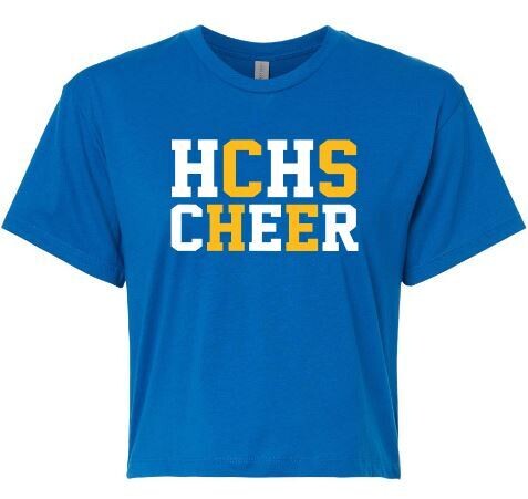Ladies HCHS Cheer Stacked Crop Short Sleeve Tee (HCC)