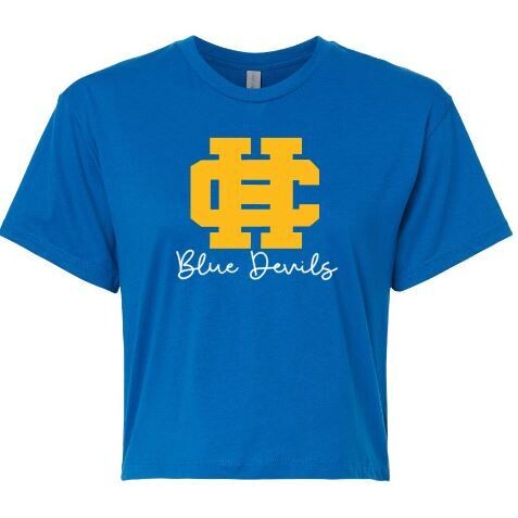 Ladies HC Blue Devils Crop Short Sleeve Tee