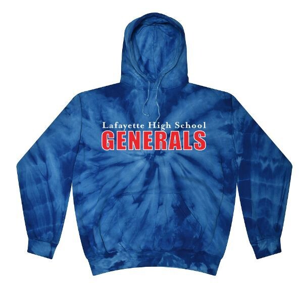 Adult Lafayette High School Generals Tie-Dye Hooded Sweatshirt