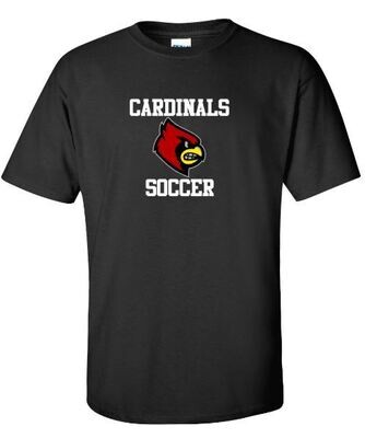Adult Cardinals Soccer with Mascot Short OR Long Sleeve Tee (SCS)