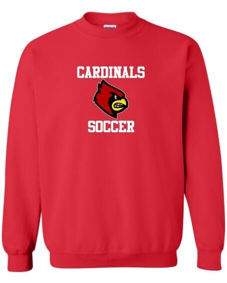 Adult Cardinals Soccer with Mascot Crewneck Sweatshirt (SCS)
