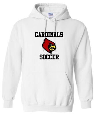 Adult Cardinals Soccer with Mascot Hooded Sweatshirt (SCS)