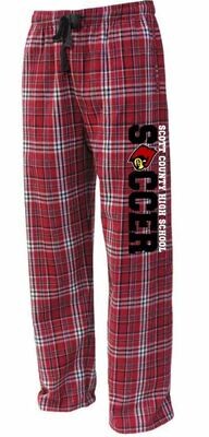 Adult Scott County High School Soccer Plaid Flannel Pajama Pants (SCS)