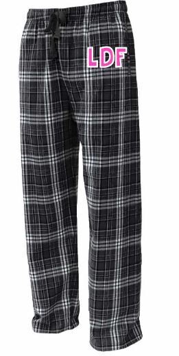 Youth or Adult LDF Black & White Plaid Flannel Pajama Pants (LDF)