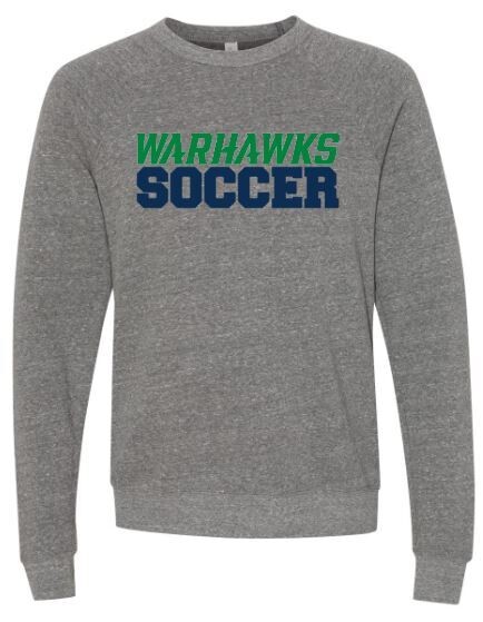 Adult Bella + Canvas Warhawks Soccer Sponge Fleece Raglan Crewneck Sweatshirt (GCHS)