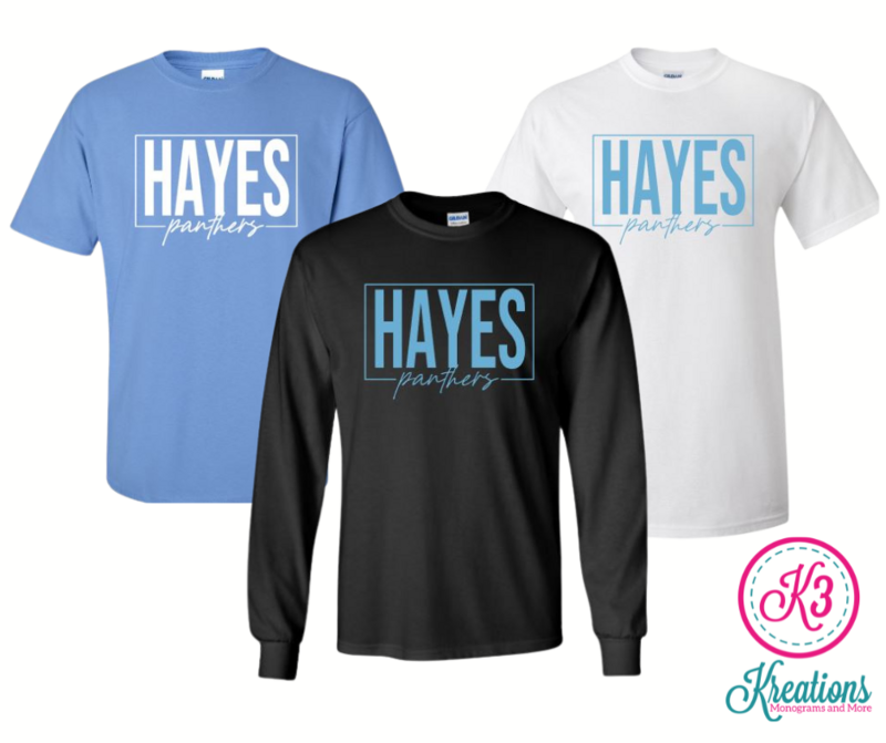 Hayes Panthers Short OR Long Sleeve Tee 