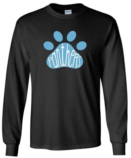 Unisex Youth Panthers Pawprint Short OR Long Sleeve Tee (HDT)