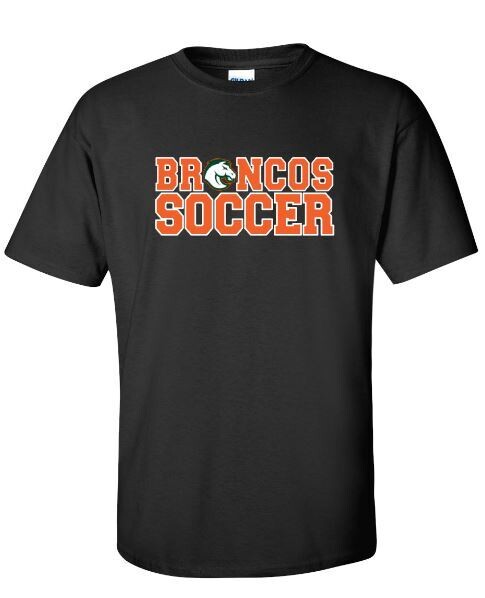 Youth Broncos Soccer with Mascot Short Sleeve Tee (FDBS)