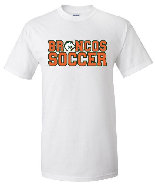 Adult Broncos Soccer with Mascot Short OR Long Sleeve Tee (FDBS)