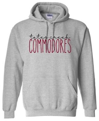 Tates Creek Commodores Unisex Hoodie - YOUTH and ADULT (TCDT)