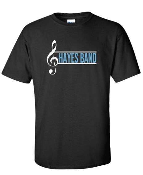 Unisex Adult Hayes Band with Treble Clef Short OR Long Sleeve Tee (HB)
