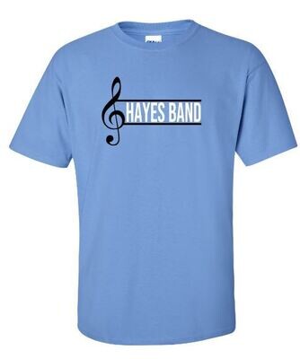 Unisex Adult Hayes Band with Treble Clef Short OR Long Sleeve Tee (HB)