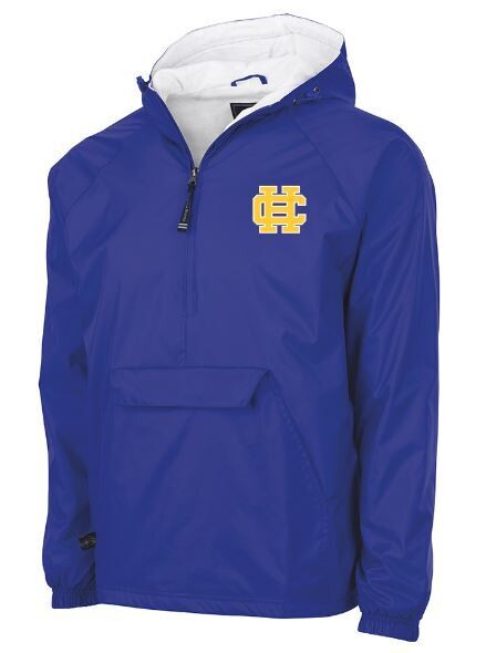 Charles River 1/2 Zip Lined Rain Pullover with HC Embroidered Logo