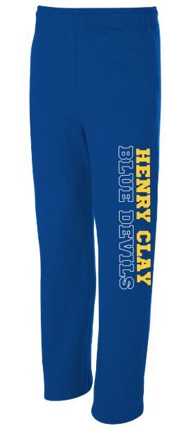 Unisex Adult Henry Clay Blue Devils JERZEES NuBlend Open Bottom Sweatpants (HCDT)