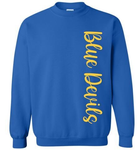 Adult Blue Devils Vertical Design Sweatshirt