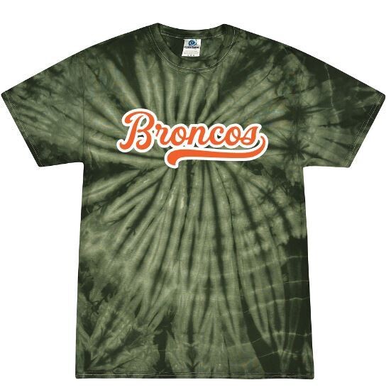 Youth OR Adult Broncos Tie-Dye Short Sleeve Tee