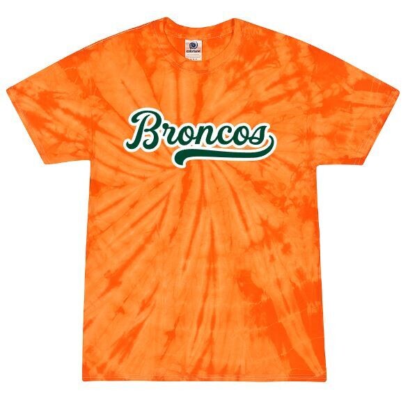 Youth OR Adult Broncos Tie-Dye Short Sleeve Tee