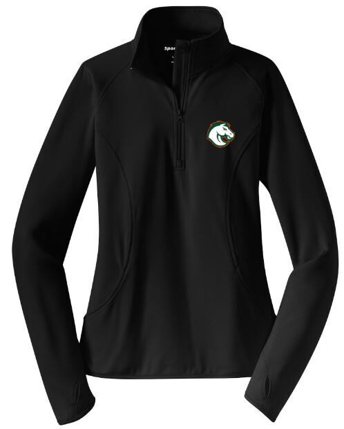 Ladies Sport Tek 1/2 Zip Sport Wick Pullover with Choice of Embroidered Douglass Logo (FDXC)