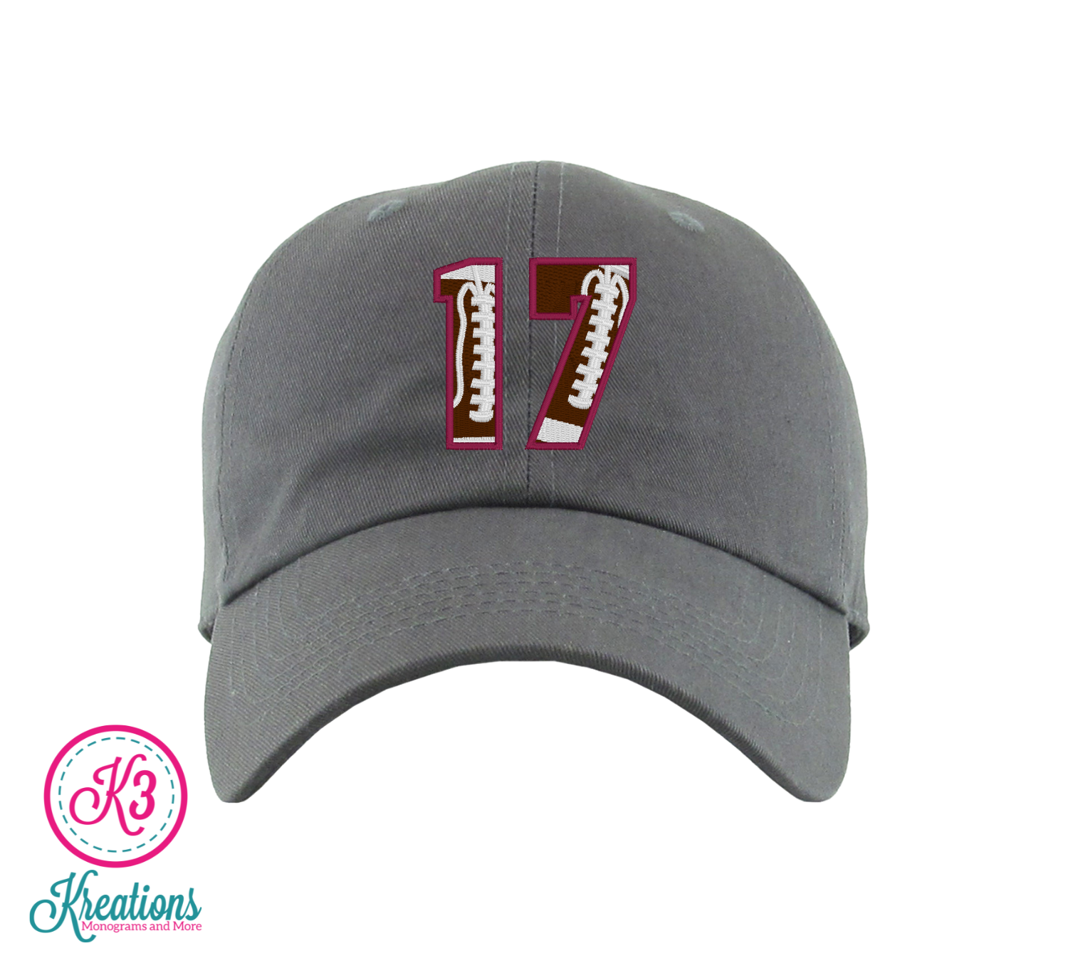 Custom Football Number & Team Embroidered Hat