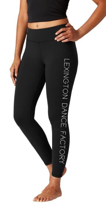 Ladies Sport-Tek® High Rise Black Legging (LDF)