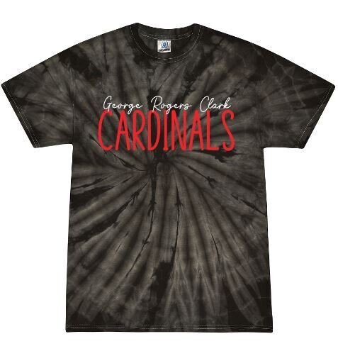 Adult George Rogers Clark Cardinals Tie-Dye Short OR Long Sleeve Tee