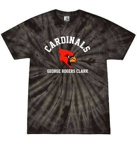 Adult Cardinals Mascot Tie-Dye Short OR Long Sleeve Tee 