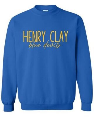 Henry Clay blue devils Crewneck Sweatshirt (HCG)