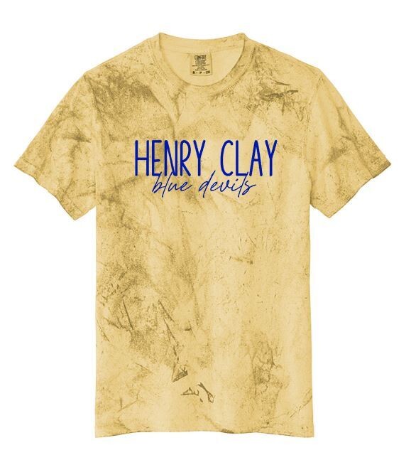 Henry Clay blue devils Comfort Colors Color Blast Short Sleeve Tee (HCG)