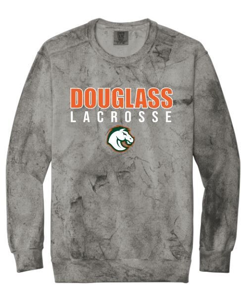 Douglass Lacrosse with Bronco Comfort Colors Color Blast Crewneck Sweatshirt (FDL)