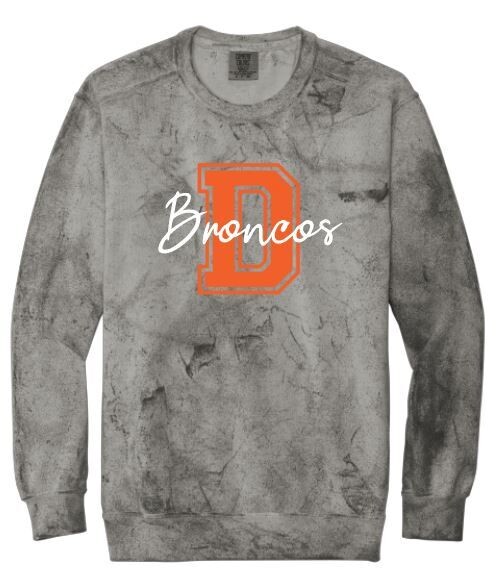 D Broncos Comfort Colors Color Blast Crewneck Sweatshirt (FDL)