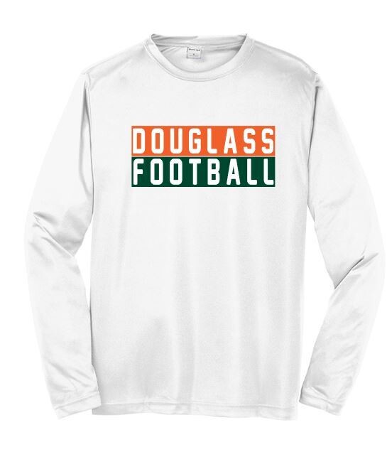 Adult Sport-Tek® PosiCharge® Douglass Football Stacked Long Sleeve Tee