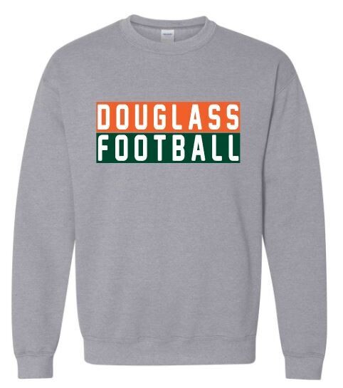 Adult Douglass Football Stacked Crewneck Sweatshirt
