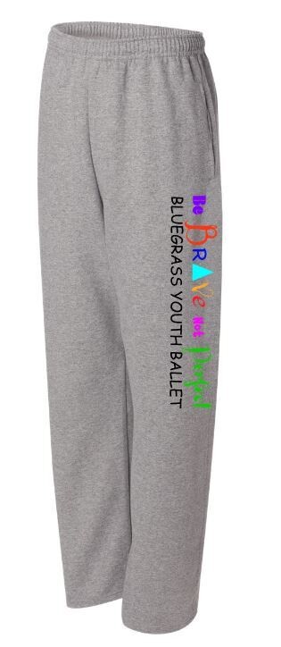 Youth OR Adult Be Brave Not Perfect JERZEES NuBlend Open Bottom Sweatpants (BYB)