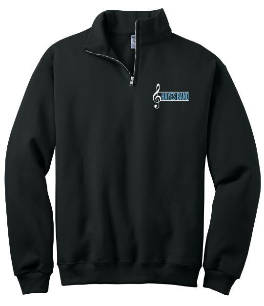 Adult Hayes Band with Treble Clef Quarter Zip Sweatshirt (HB)